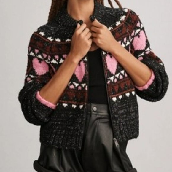 Anthropologie Sweaters - Pilcro Peace Love Icon Zip-Up Cardigan Sweater